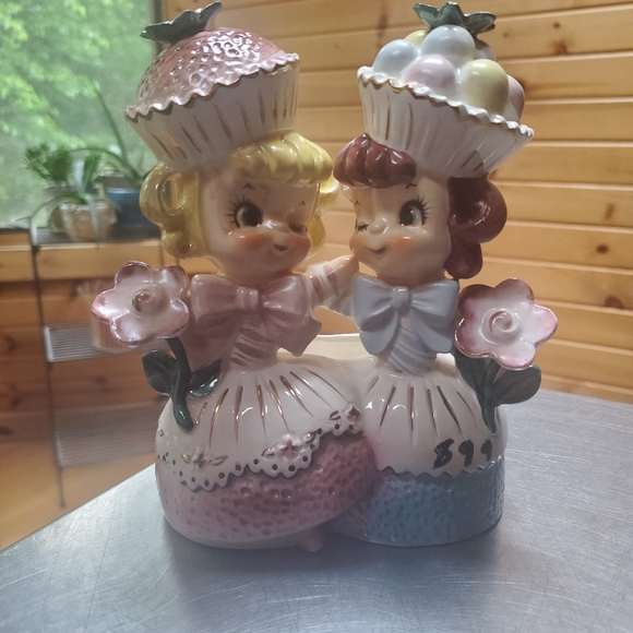 Vintage Enesco Japan Girls Planter